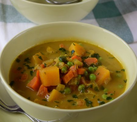 Zupa z zielonej soczewicy z dynią